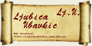 Ljubica Ubavkić vizit kartica